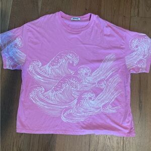 Daydreamer x Free People Pink Wave Tee – Size M/L